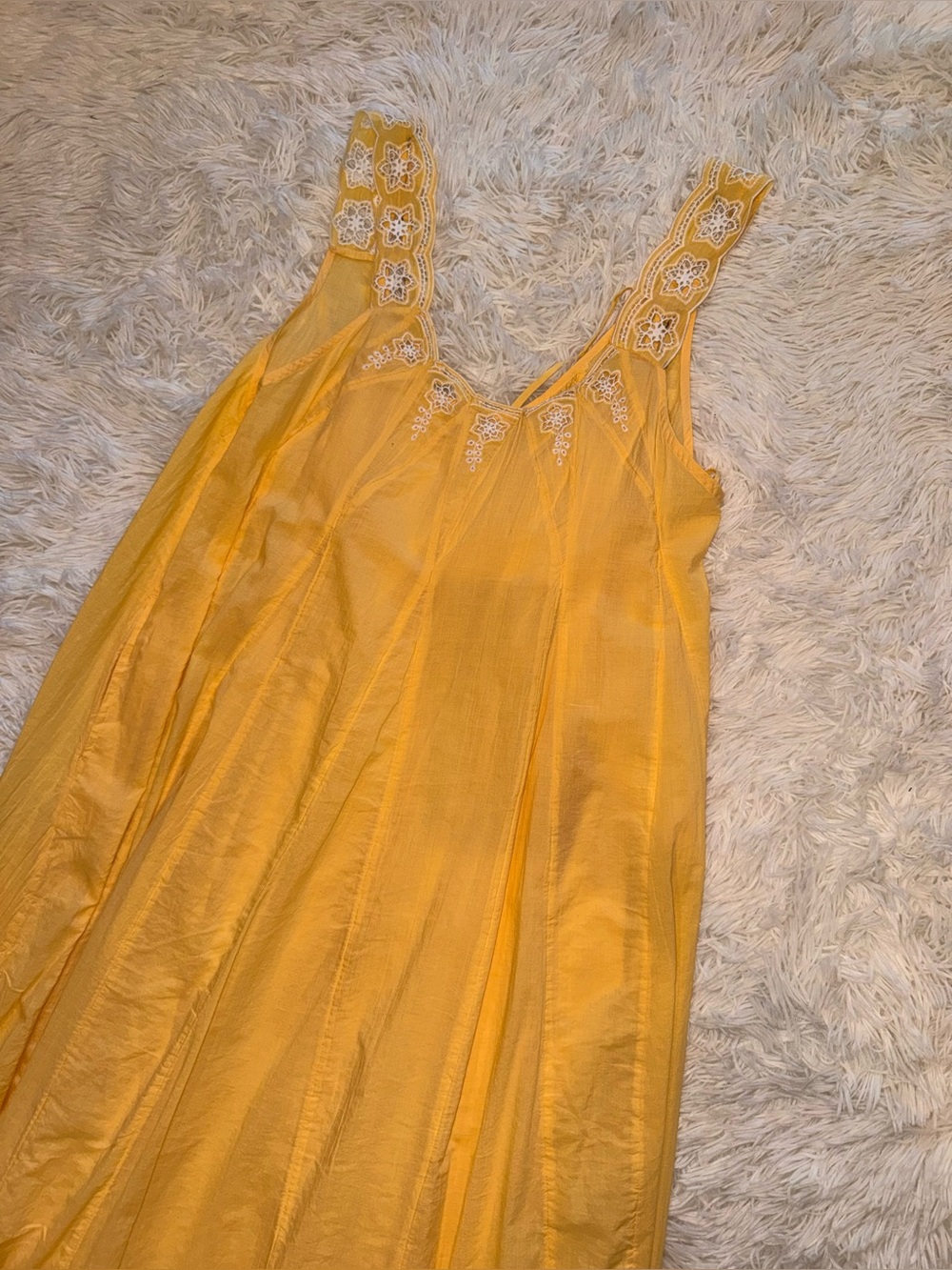 NEW FREE PEOPLE To the Moon cotton yellow boho Midi Dress sz S - Picture 7 of 12